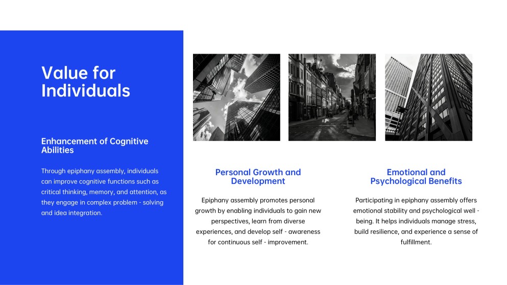 Plantilla de PPT para Presentación de Asamblea de Epifanía de Perspectiva Creativa Azul