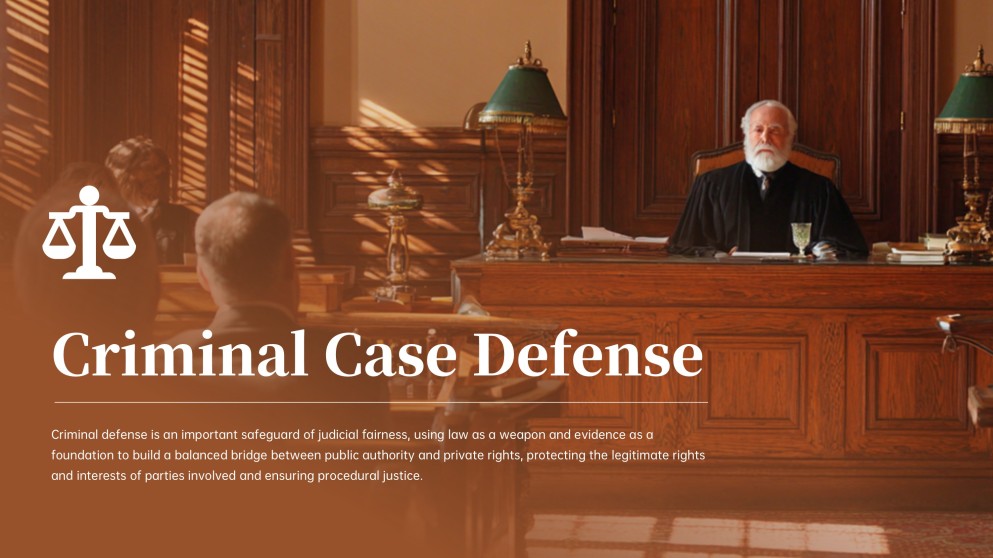 Modelo de PPT para Defesa de Caso Criminal Criativo Marrom