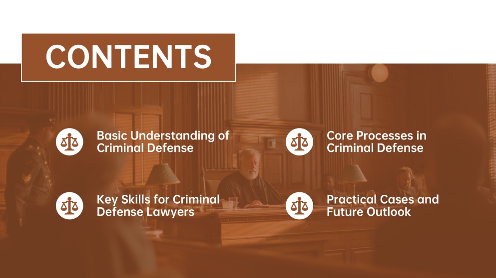 Modelo de PPT para Defesa de Caso Criminal Criativo Marrom