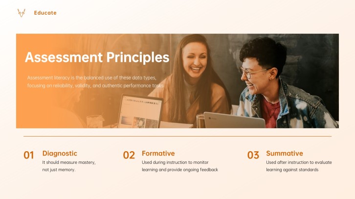 Educational Group Project Management Presentation slide 8: Slide 8: Assessment Principles