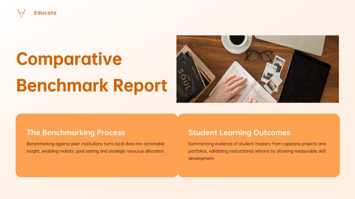 Educational Group Project Management Presentation slide 14: Slide 14: Benchmark Report