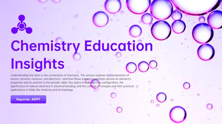 Lila Kreative Chemie Bildung PPT Vorlage