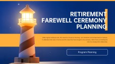 Blue Orange Minimalist Retirement Farewell Presentation Template