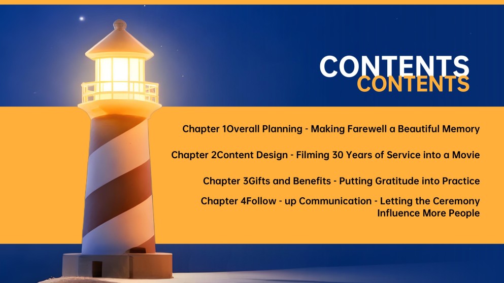 Blue Orange Minimalist Retirement Farewell Presentation Template