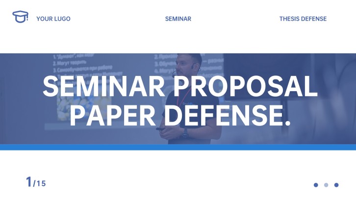 Blue Business PowerPoint Seminar Proposal Template