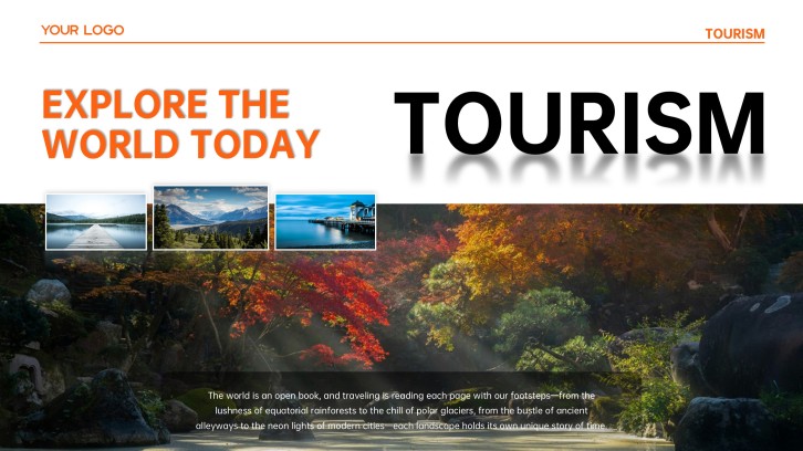 Orange Aesthetic World Tourism PPT Template