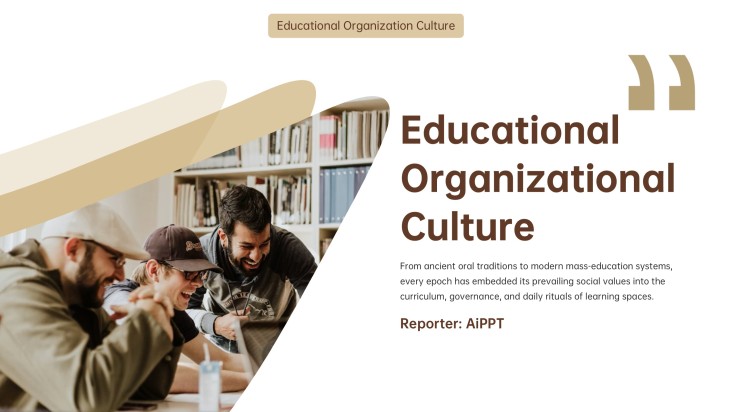 Template PPT Budaya Organisasi Pendidikan Minimalis Coklat