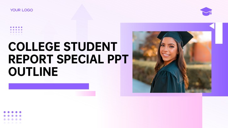 Hellviolette minimalistische PowerPoint-Vorlage für Studenten
