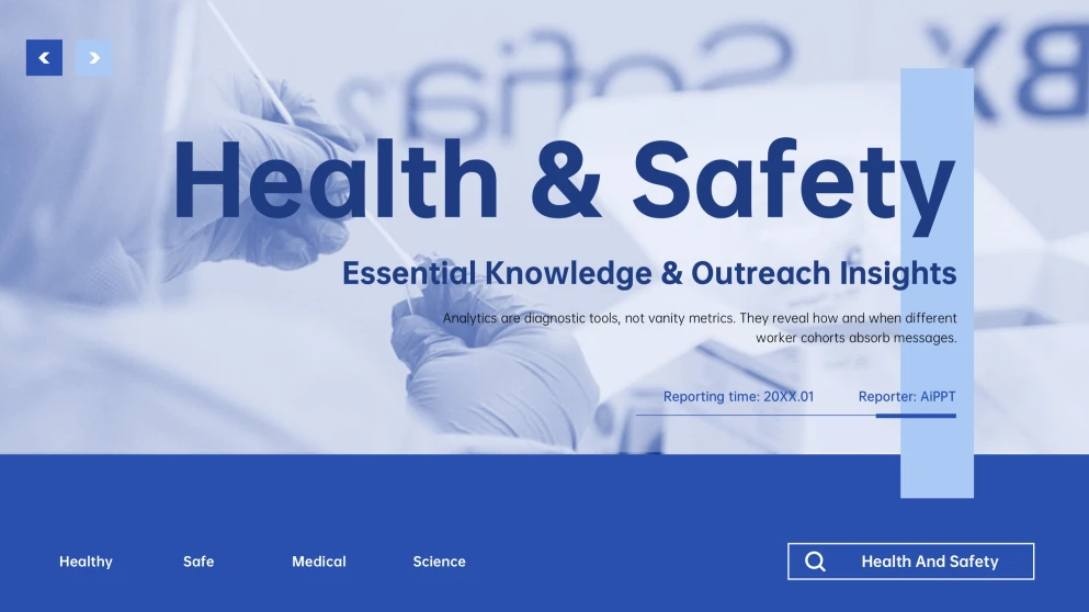 Blue Minimalist Health and Safety Presentation Template