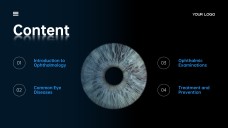 Modelo de Apresentação Médica de Oftalmologia Minimalista Azul Profundo para Google Slides