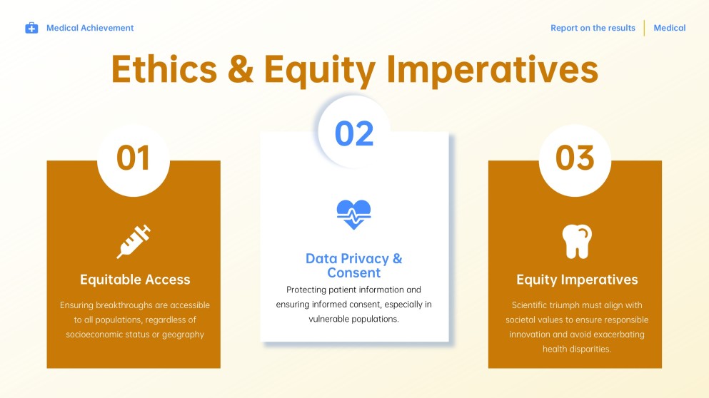 Minimalist Yellow and Blue Medical Achievement Presentation Template