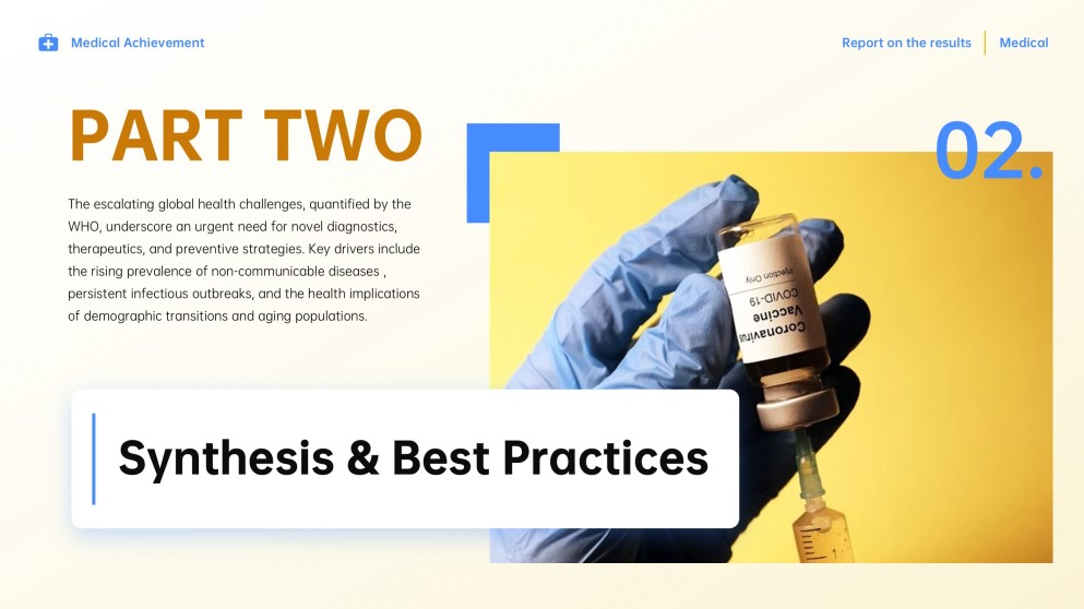 Minimalist Yellow and Blue Medical Achievement Presentation Template