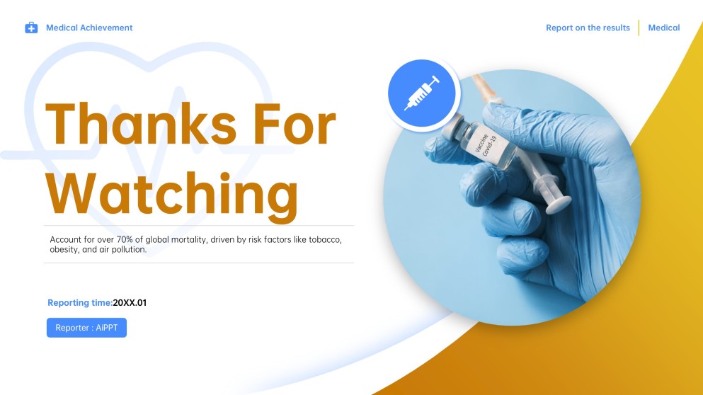 Minimalist Yellow and Blue Medical Achievement Presentation Template