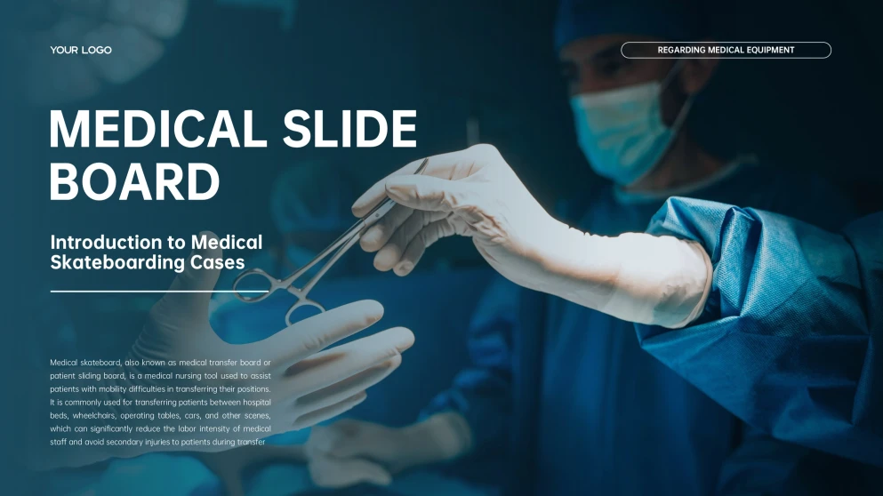 Light Blue Business Style PPT Template for Medical Slide Board