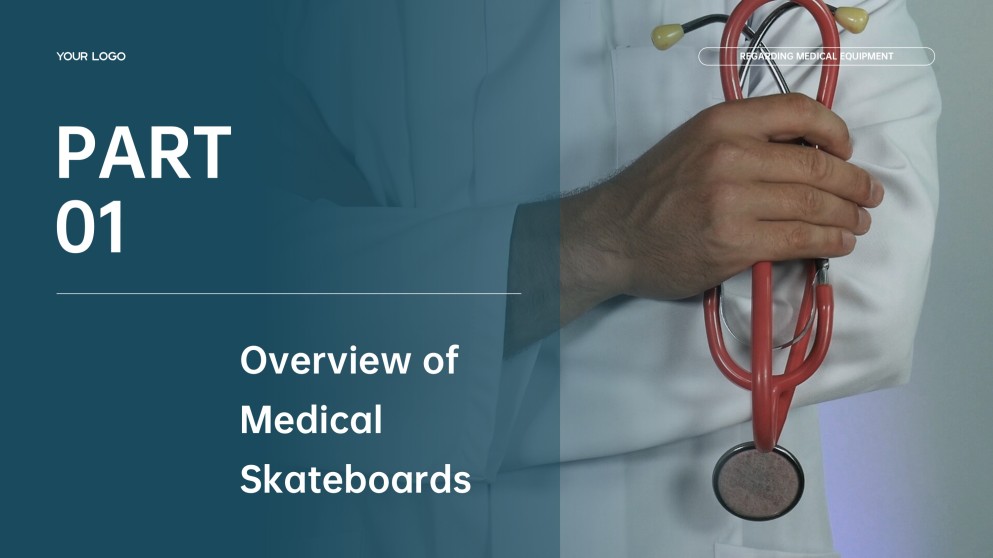 医療スライドボード用ライトブルービジネススタイルPPTテンプレート