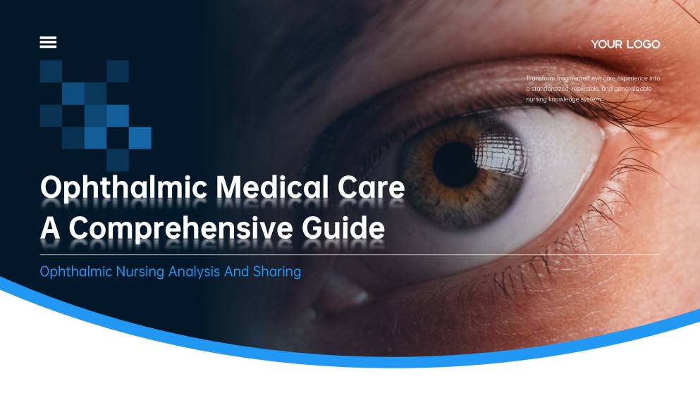 Modelo de Apresentação Médica de Oftalmologia Minimalista Azul Profundo para Google Slides