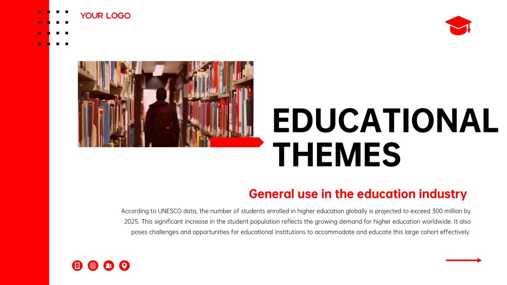 Red Business Style Educational Theme for PowerPoint Template