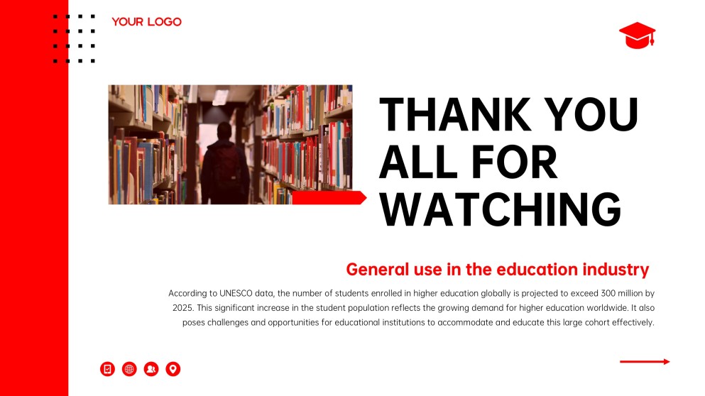 Red Business Style Educational Theme for PowerPoint Template