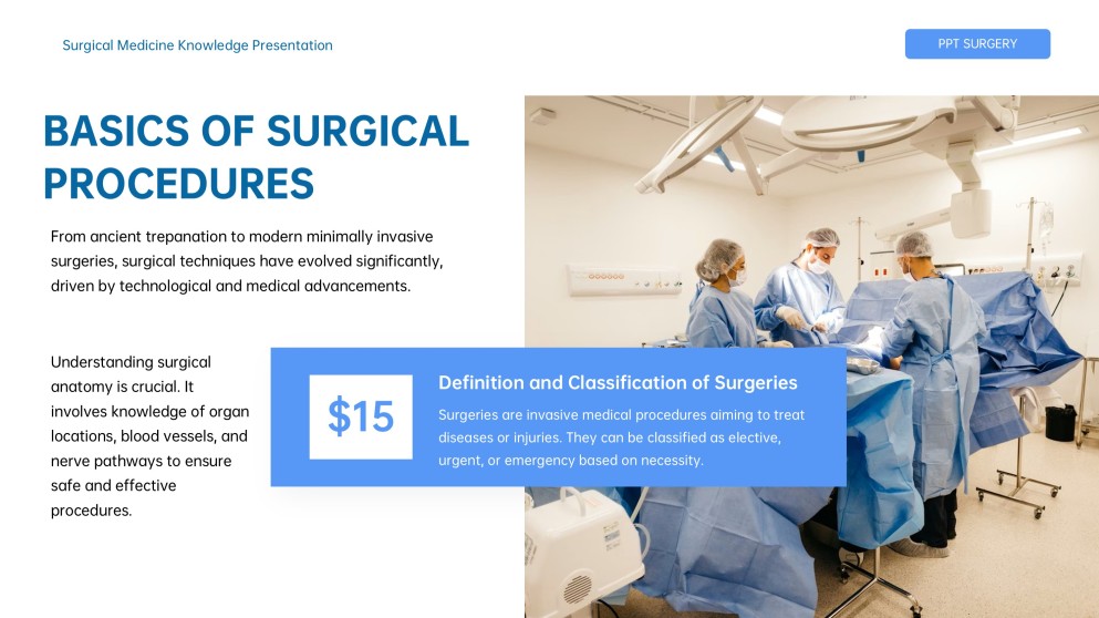 Blue Minimalist Surgery PPT Template & Google Slides Theme