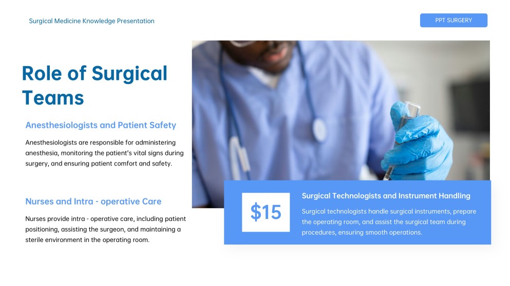 Blue Minimalist Surgery PPT Template & Google Slides Theme