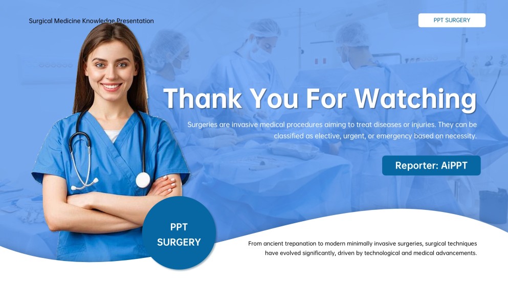 Blue Minimalist Surgery PPT Template & Google Slides Theme
