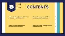 Tema educativo animado azul y amarillo para plantilla de PowerPoint