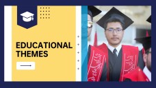 Tema educativo animado azul y amarillo para plantilla de PowerPoint