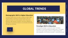 Tema educativo animado azul y amarillo para plantilla de PowerPoint