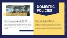 Tema educativo animado azul y amarillo para plantilla de PowerPoint