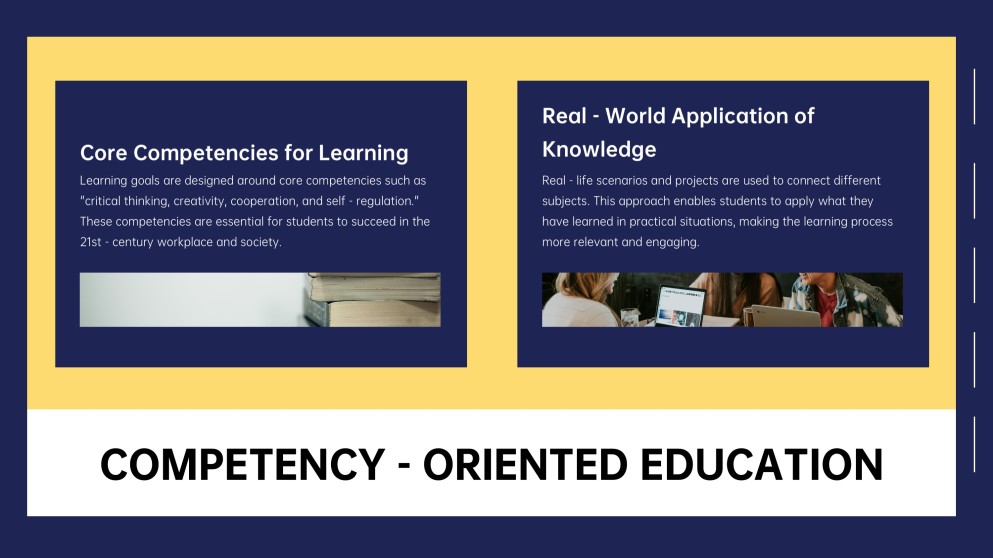 Tema educativo animado azul y amarillo para plantilla de PowerPoint