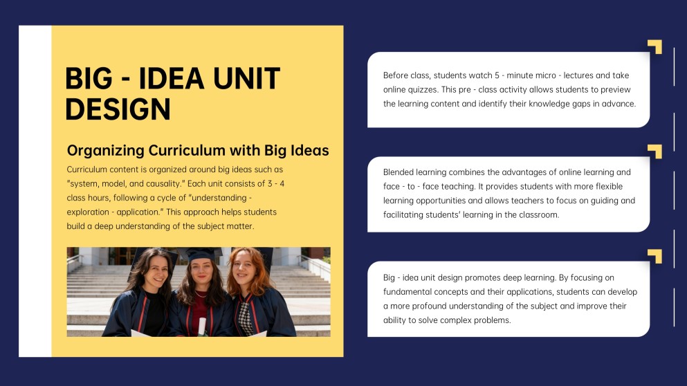 Tema educativo animado azul y amarillo para plantilla de PowerPoint