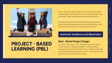 Tema educativo animado azul y amarillo para plantilla de PowerPoint