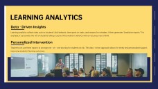 Tema educativo animado azul y amarillo para plantilla de PowerPoint