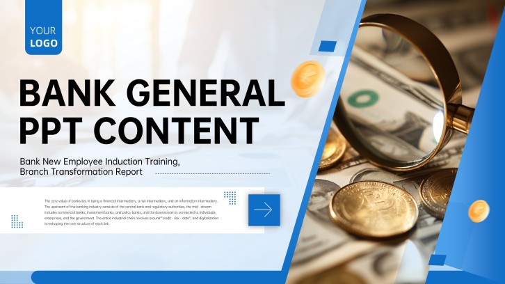 Blue Premium Business Style Bank Presentation Template