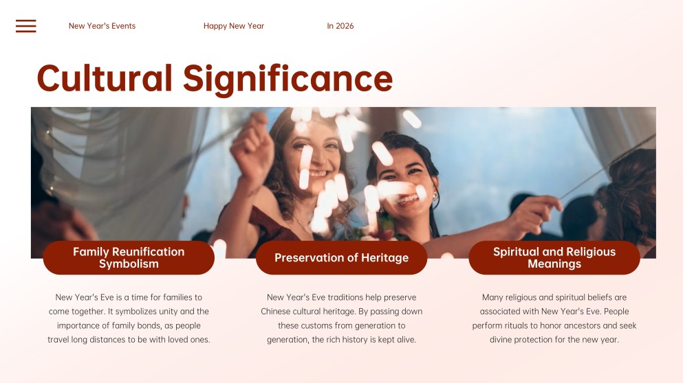 Elegant Ink Painting & Red Motif Chinese New Year Slide Template