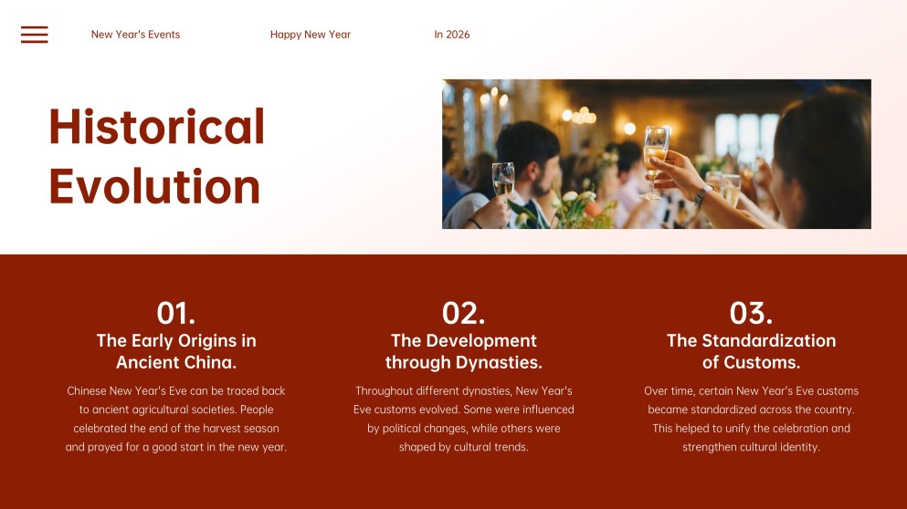 Elegant Ink Painting & Red Motif Chinese New Year Slide Template