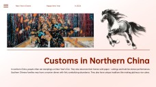 Elegant Ink Painting & Red Motif Chinese New Year Slide Template