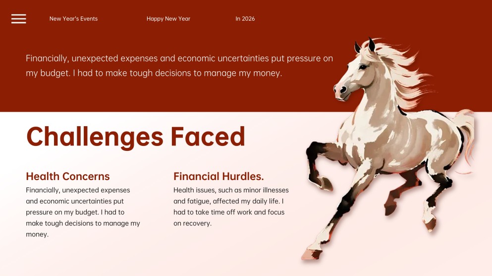 Elegant Ink Painting & Red Motif Chinese New Year Slide Template