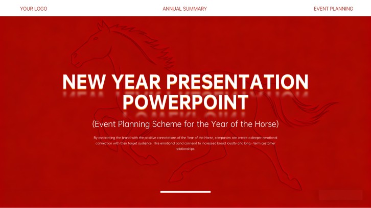 Sleek Red Festive Style New Year Presentation PowerPoint Template