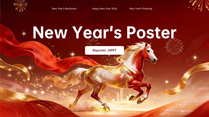 Traditional Chinese New Year Poster Template with Gold Accents