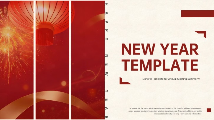 Modern Red PPT Template for New Year with Lanterns