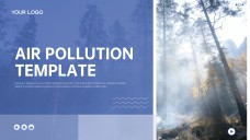 Plantilla de Presentación de Contaminación del Aire Azul en el Exterior con Niebla