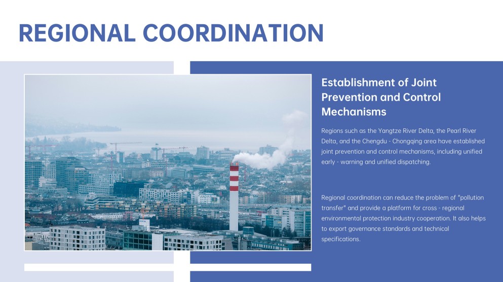 Plantilla de Presentación de Contaminación del Aire Azul en el Exterior con Niebla