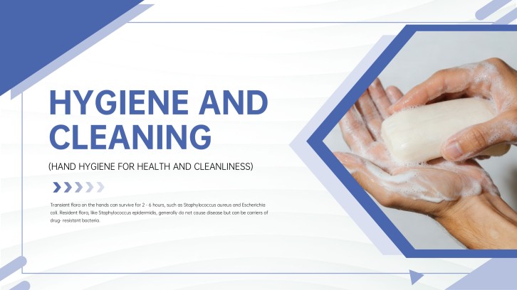 Modern Blue Template for PowerPoint Presentation on Hygiene and Sanitation