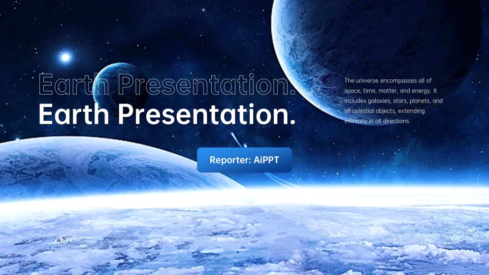 Template ng PowerPoint ng Malalim na Asul na Kalawakan ng Kosmikong Mundo