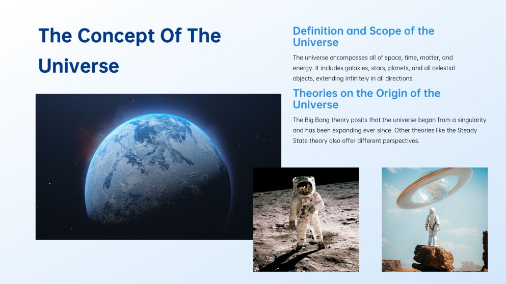 Template ng PowerPoint ng Malalim na Asul na Kalawakan ng Kosmikong Mundo