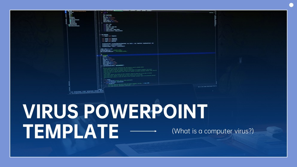 Шаблон PowerPoint и тема Google Slides "Светящийся синий вирус"