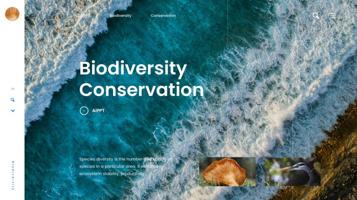 Blue Nature Style Biodiversity Conservation PPT Template