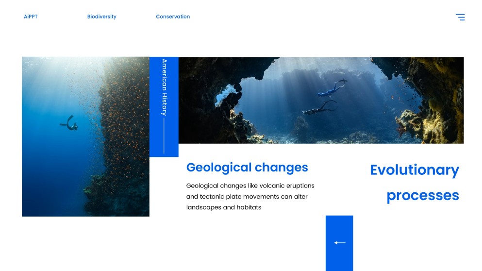 藍色自然風格生物多樣性保育PPT模板