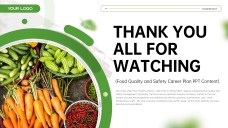 Plantilla de PPT Minimalista de Seguridad Alimentaria Verde y Blanco